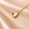 Shineaura Gold Plated Open Heart Pendant Chain Necklace for Women & Girls