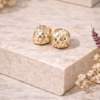 ShineAura Gold Textured Stud Earrings for Women – Waterproof Anti-Tarnish Minimal Dome Earrings | Elegant Daily Wear Jewellery