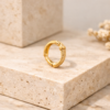 Shineaura Gold Plated Textured Hoop Stud Earring for Women & Girls
