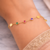 Shineaura Gold Plated Multi-Color Stone Bracelet for Women & Girls – Anti-Tarnish Minimal Bracelet